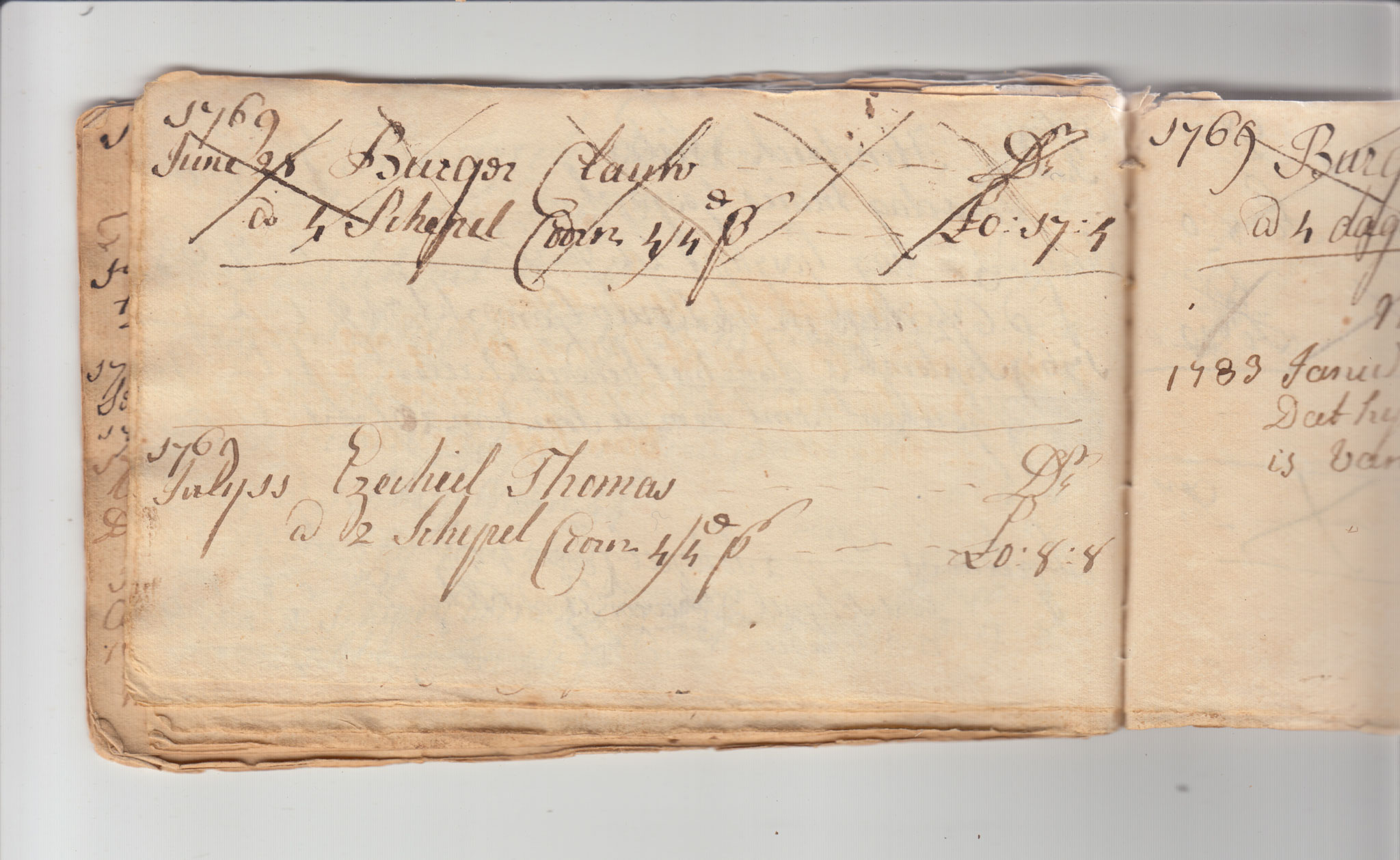 BH105 Pg 30, 1759-1771 & 1783 - Farm Sales Account Book - Pages 21-30